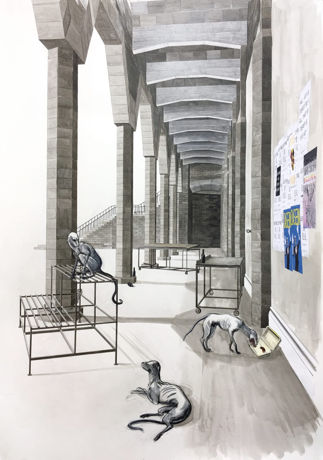 Charles Avery, Untitled (Scavengers in the market place), 2019