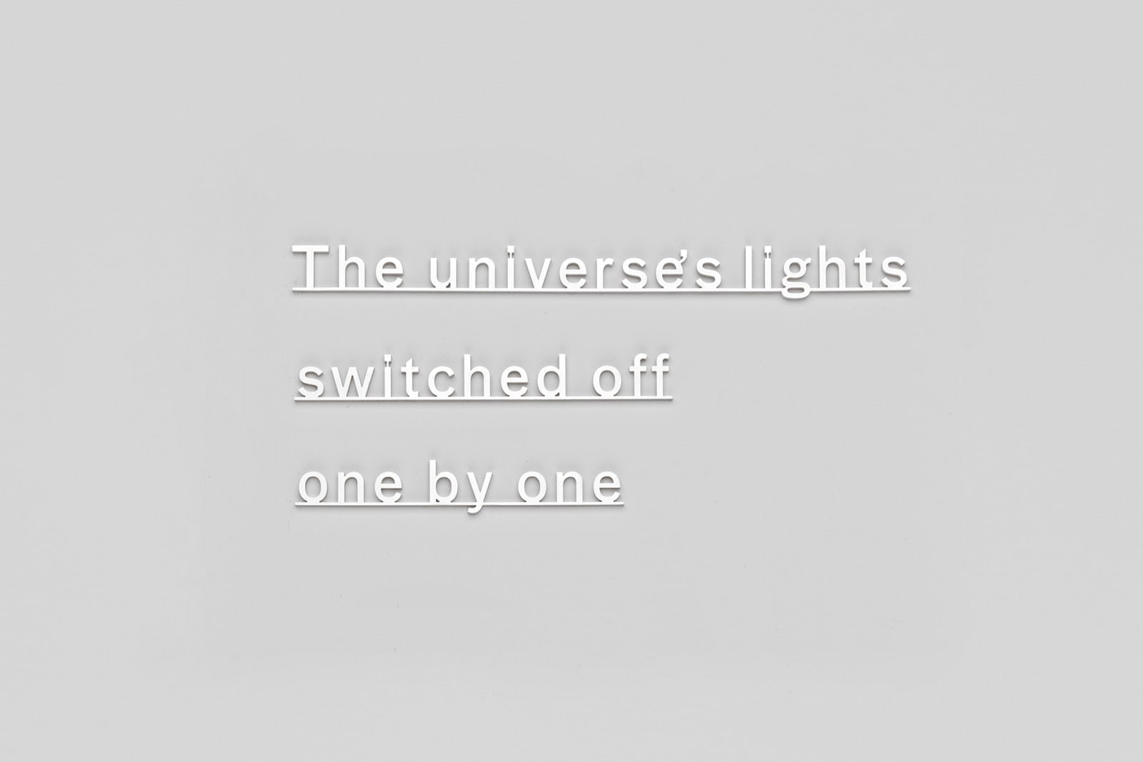 Katie Paterson, IDEAS - (The universe’s lights - switched off - one by one), 2014