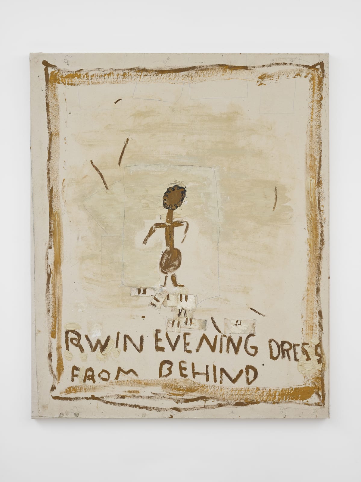 Rose Wylie, Drab Ant Work - RW in evening dress, 2019