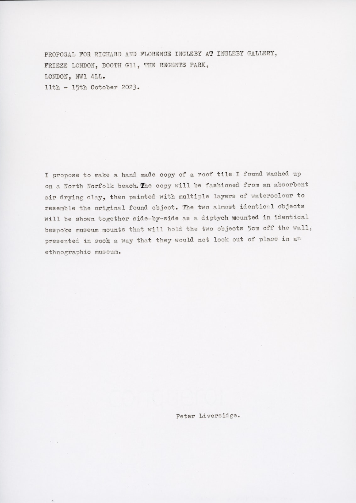 Peter Liversidge, Untitled (tile 3), 2022