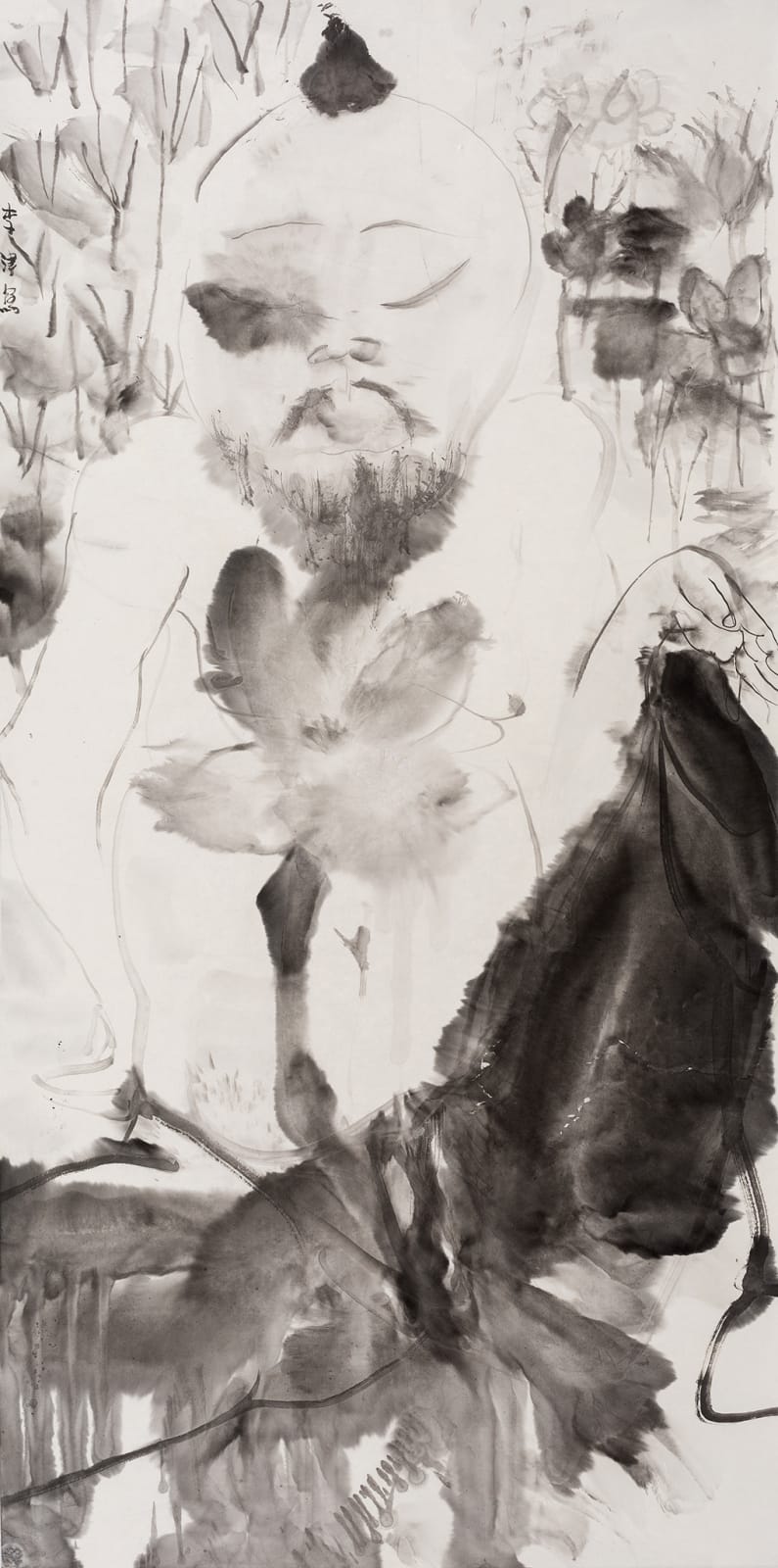 Li Jin 李津, Man in Lotus 荷中人, 2017
