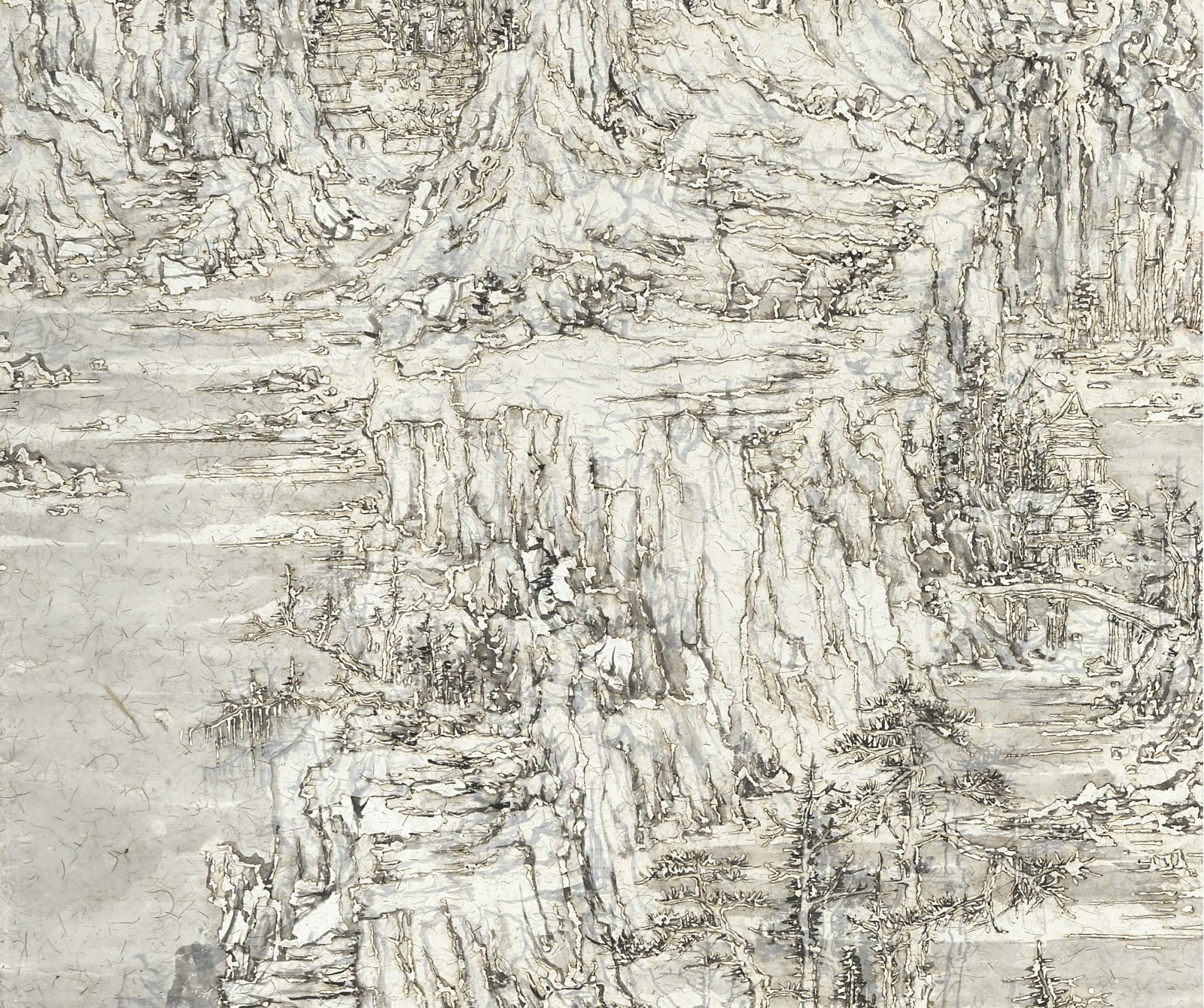 Wang Tiande 王天德, Fine Snow Entering the Woods 细雪入林图, 2019