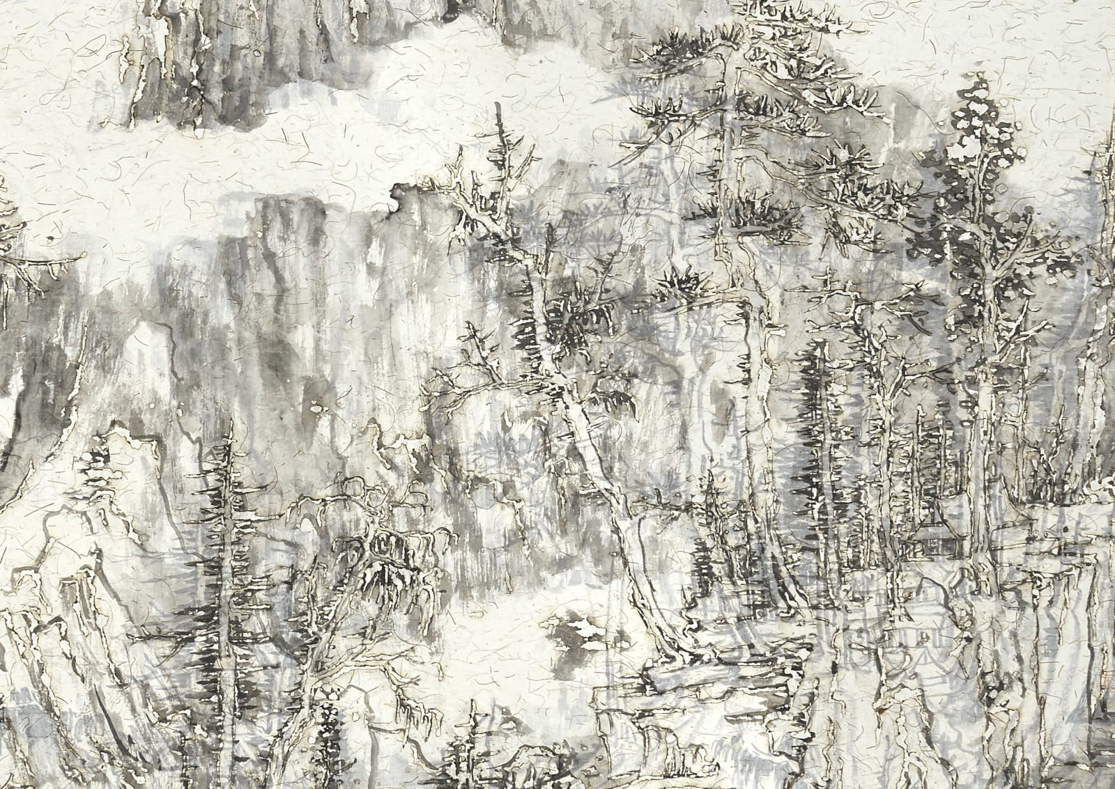 Wang Tiande 王天德, Thousand Layers of Snow by the Pine Trees 千雪傍松图, 2019