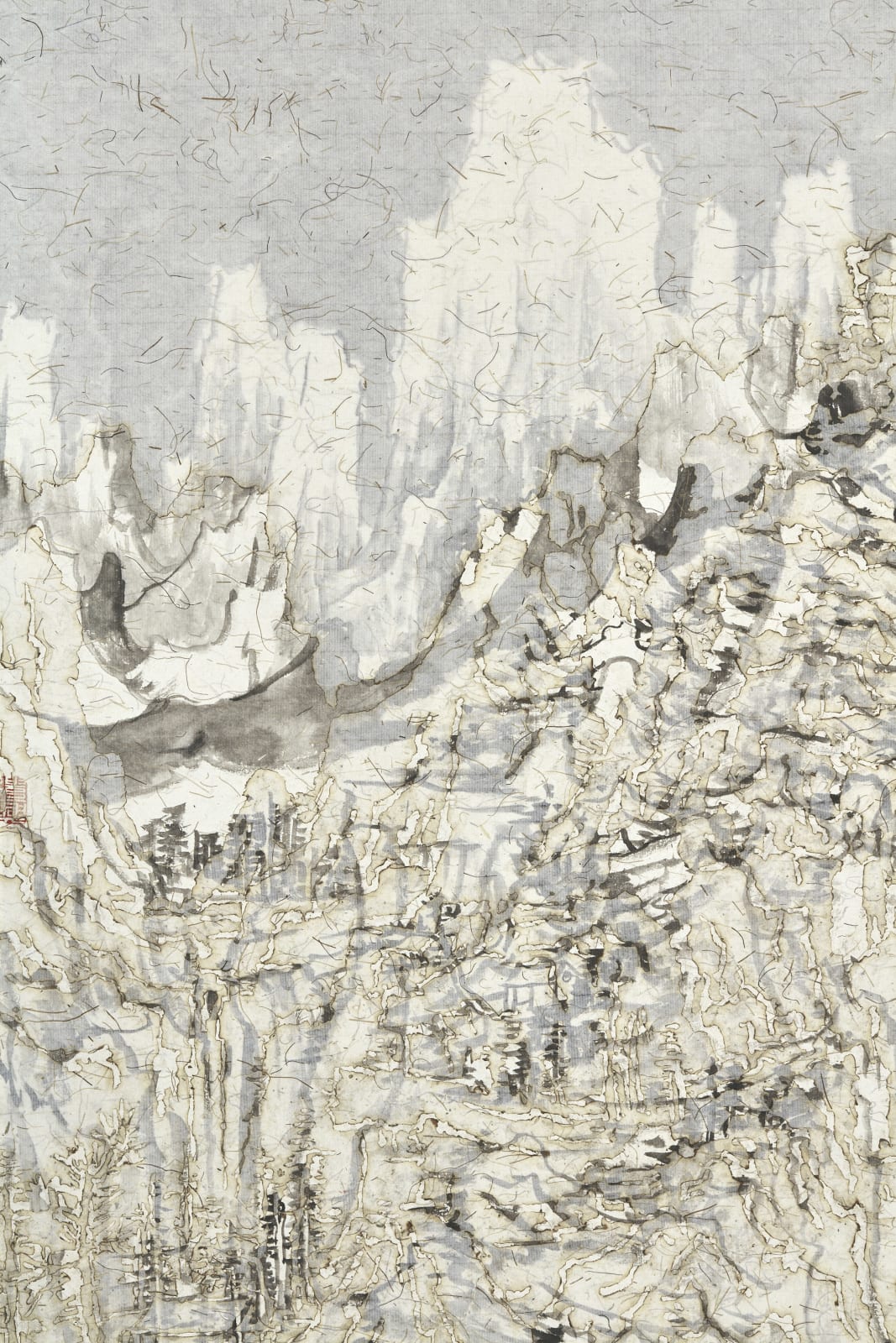 Wang Tiande 王天德, Reading the Stele in Light Snow 薄雪读碑图, 2019