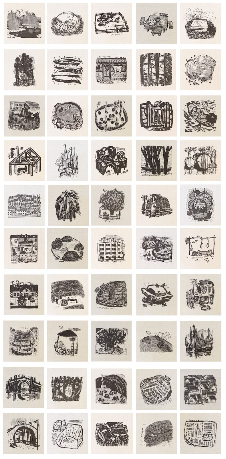 Xu Bing 徐冰, Shattered Jade Series, Black and White 碎玉集, 黑白, 1978-83