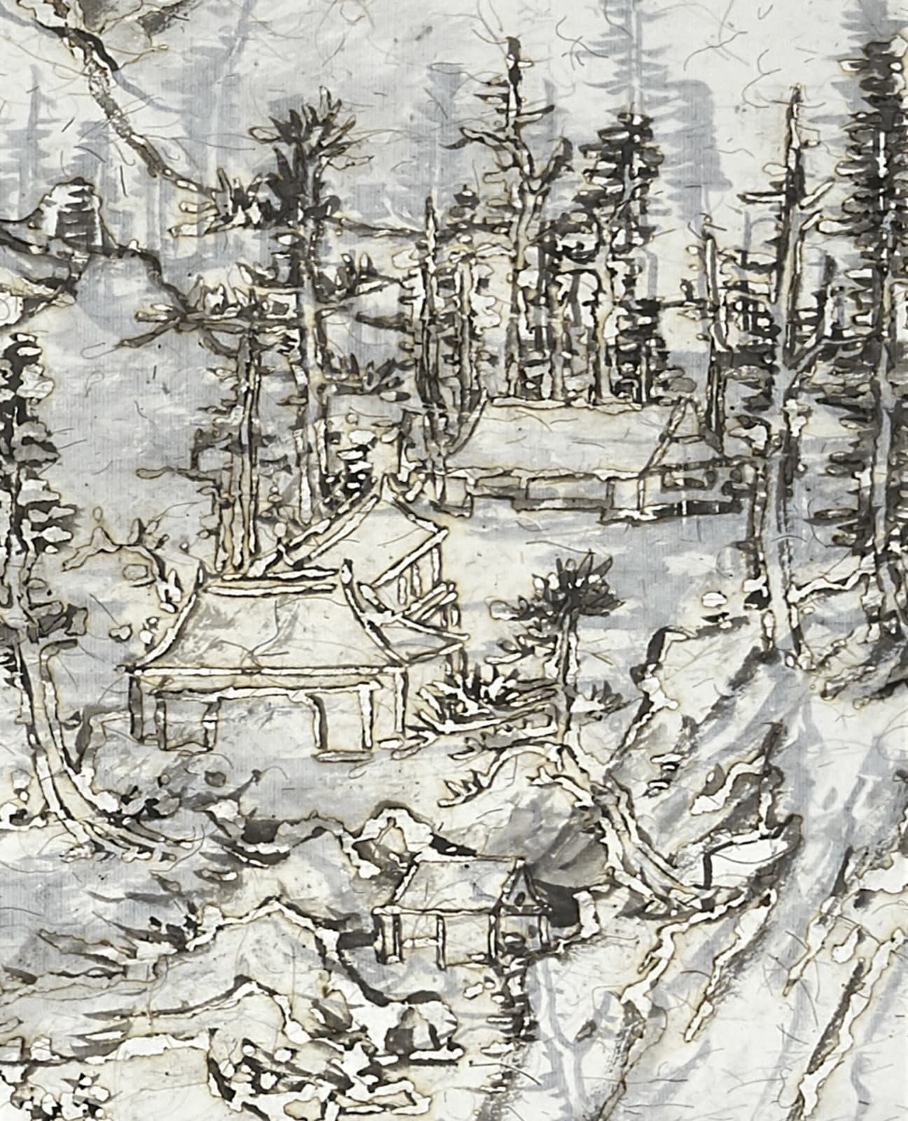 Wang Tiande 王天德, Observing the Snow on the Lake 湖上凝雪图, 2019