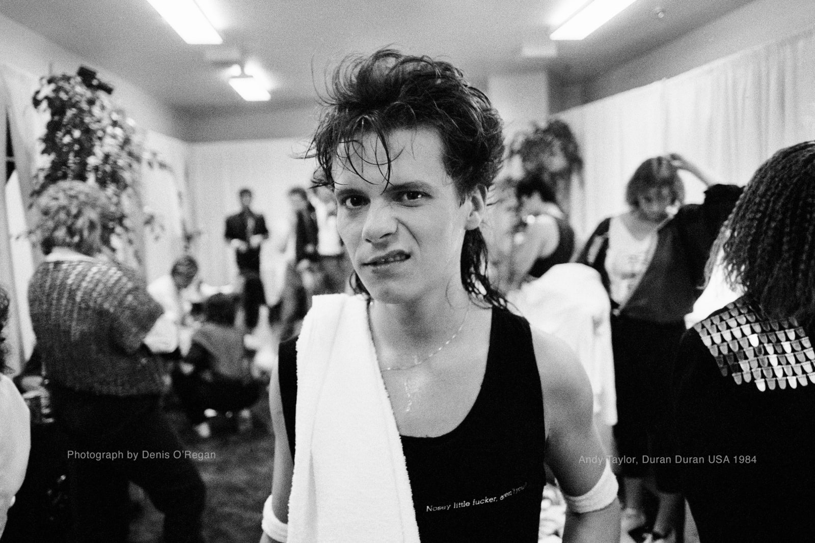 DURAN DURAN, Andy Taylor backstage, 1984