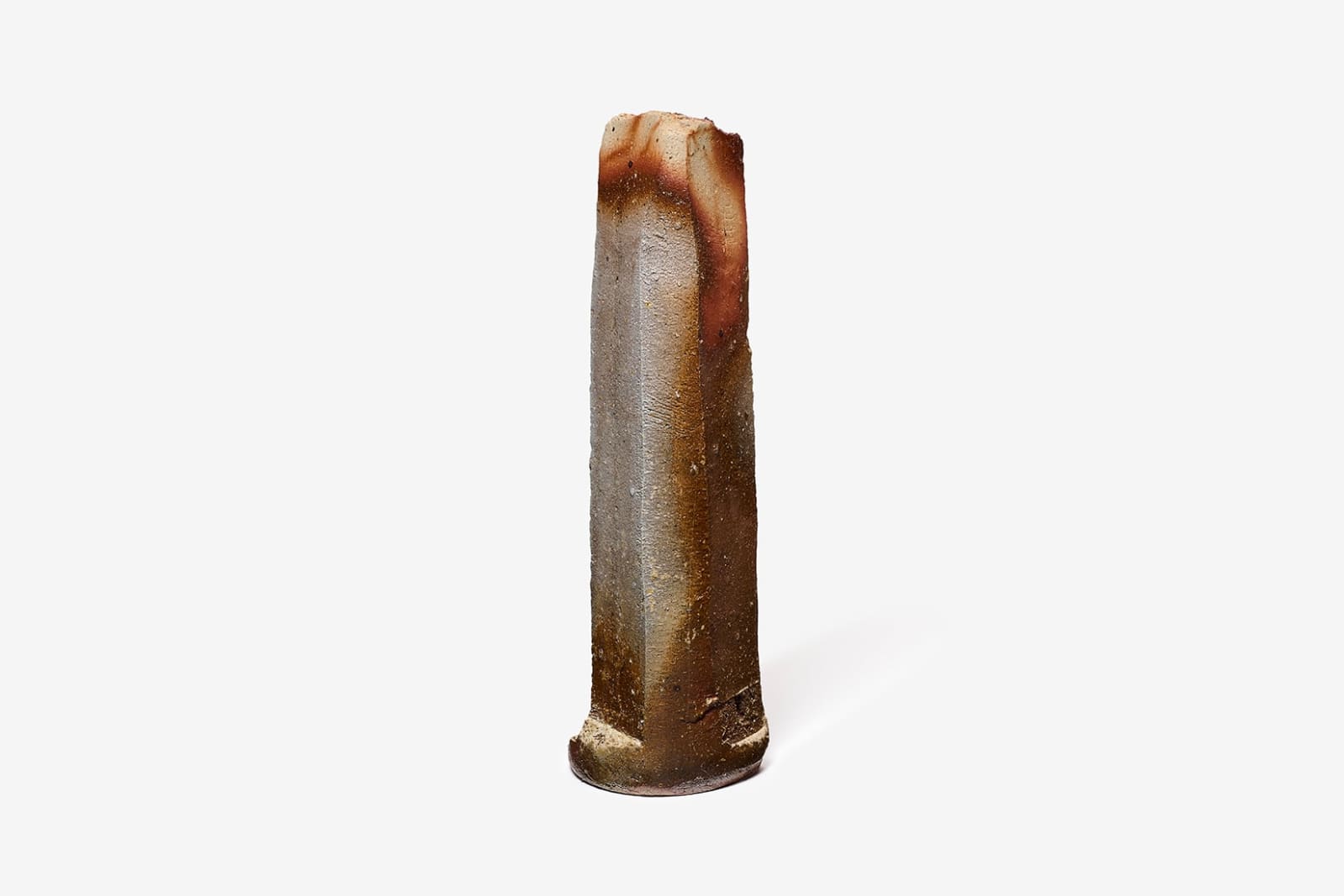 Hiroshi Goseki, Hiyama Bizen Shaved Flower Vase (Hidasuki) 桧山備前削花生 (緋襷), 2024