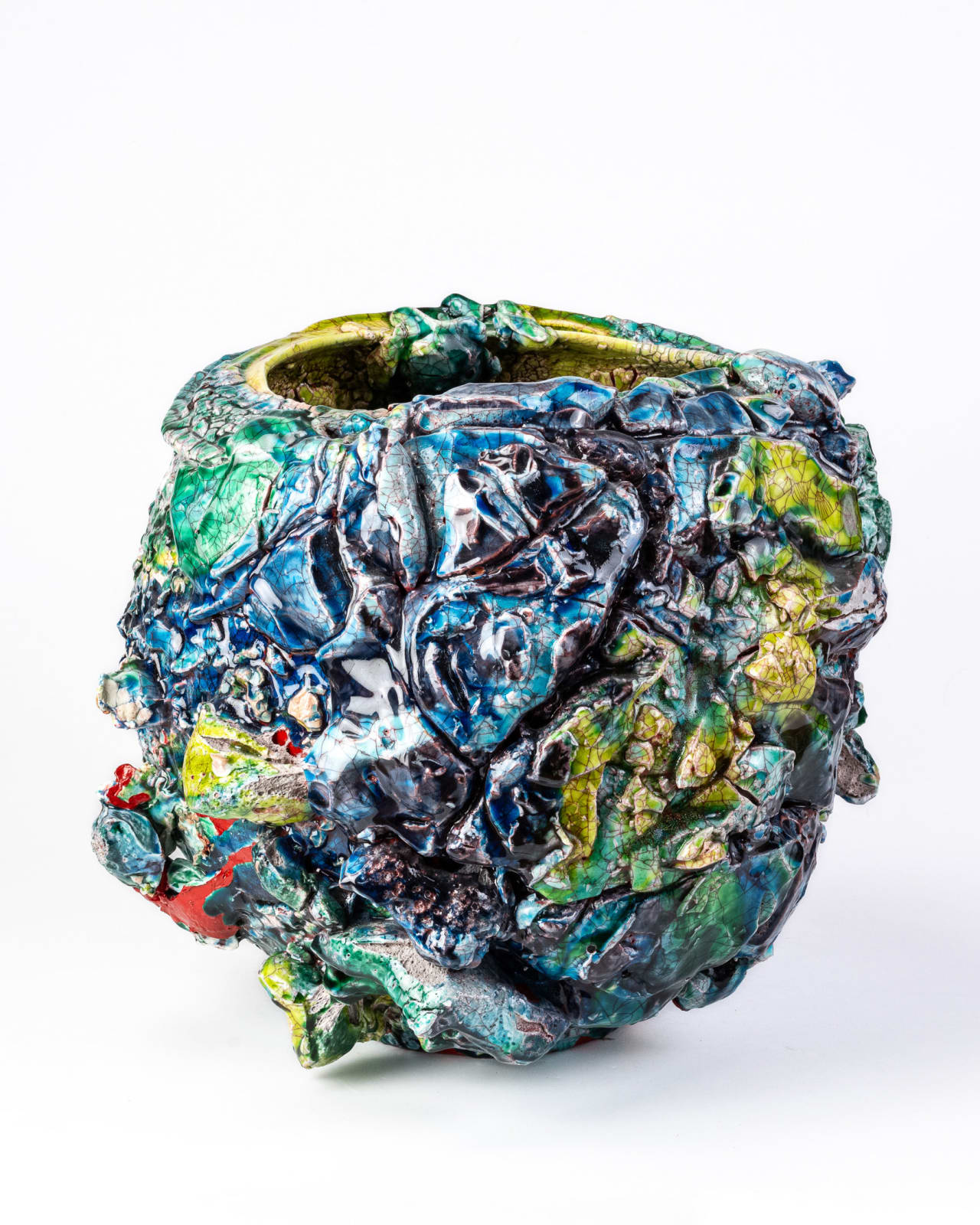 英国製 黒壺 【MEDICI】デザートプレート 5枚 A rare lacquered and mother-of-pearl inlaid porcelain vase