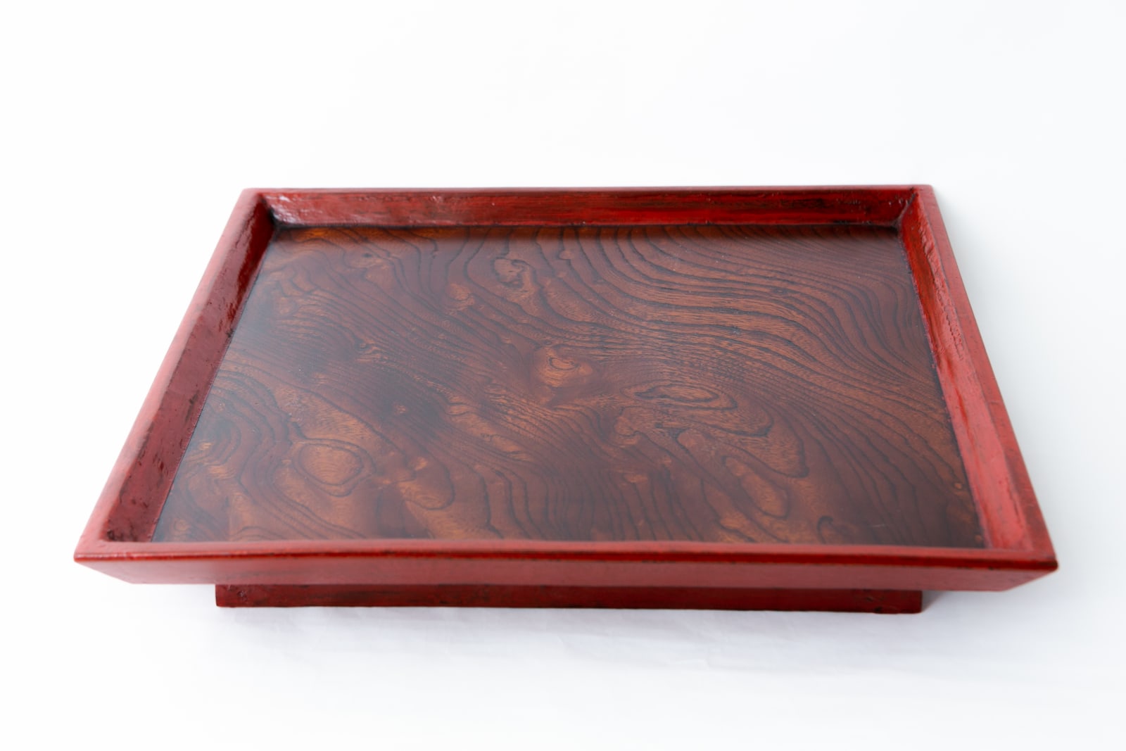 Tohru Matsuzaki, 朱漆塗分四方盆(内側:拭漆) - Vermillion lacquer square tray, 2013