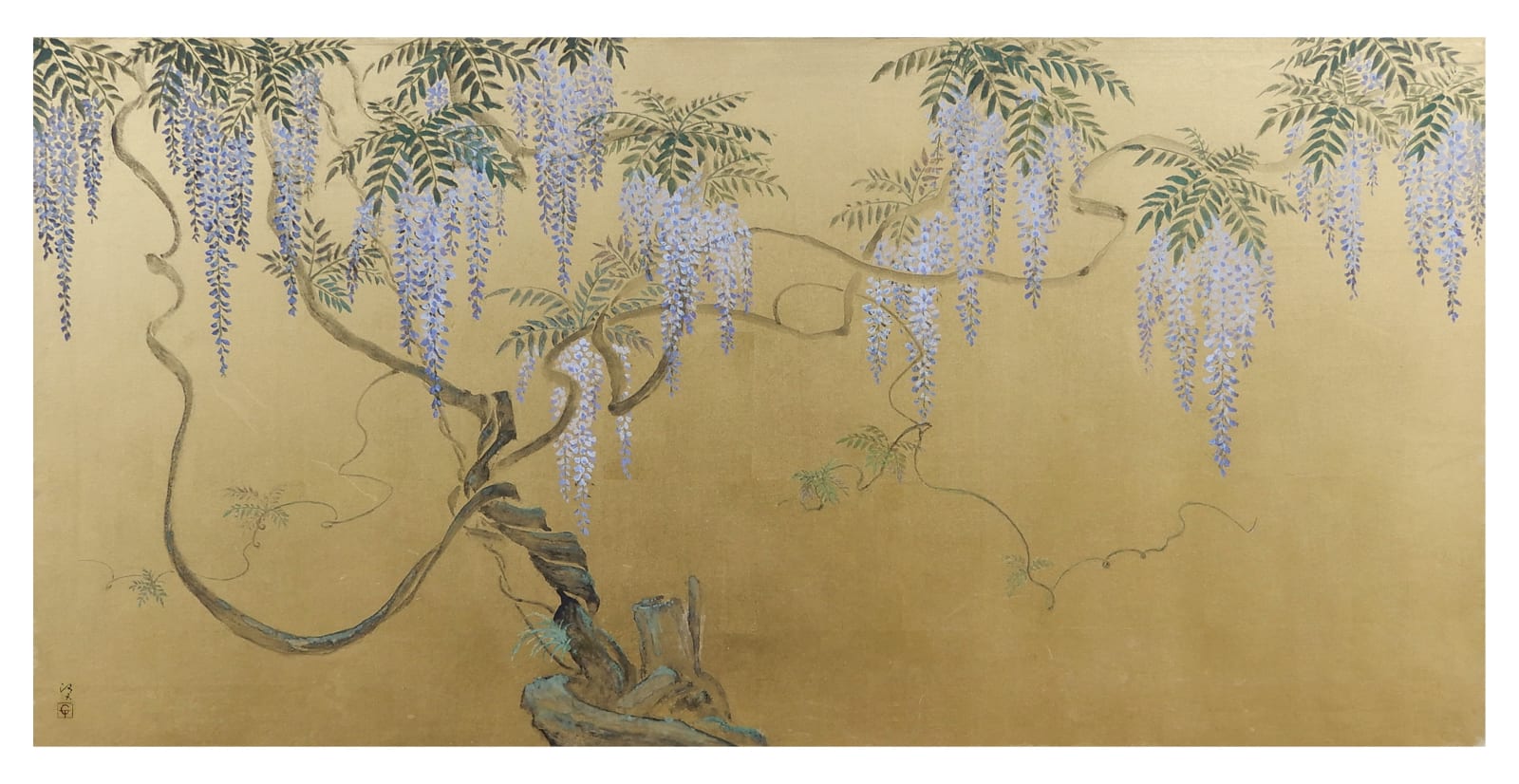 Ken Matsubara, Wisteria Screen 藤花図屏風, 2021