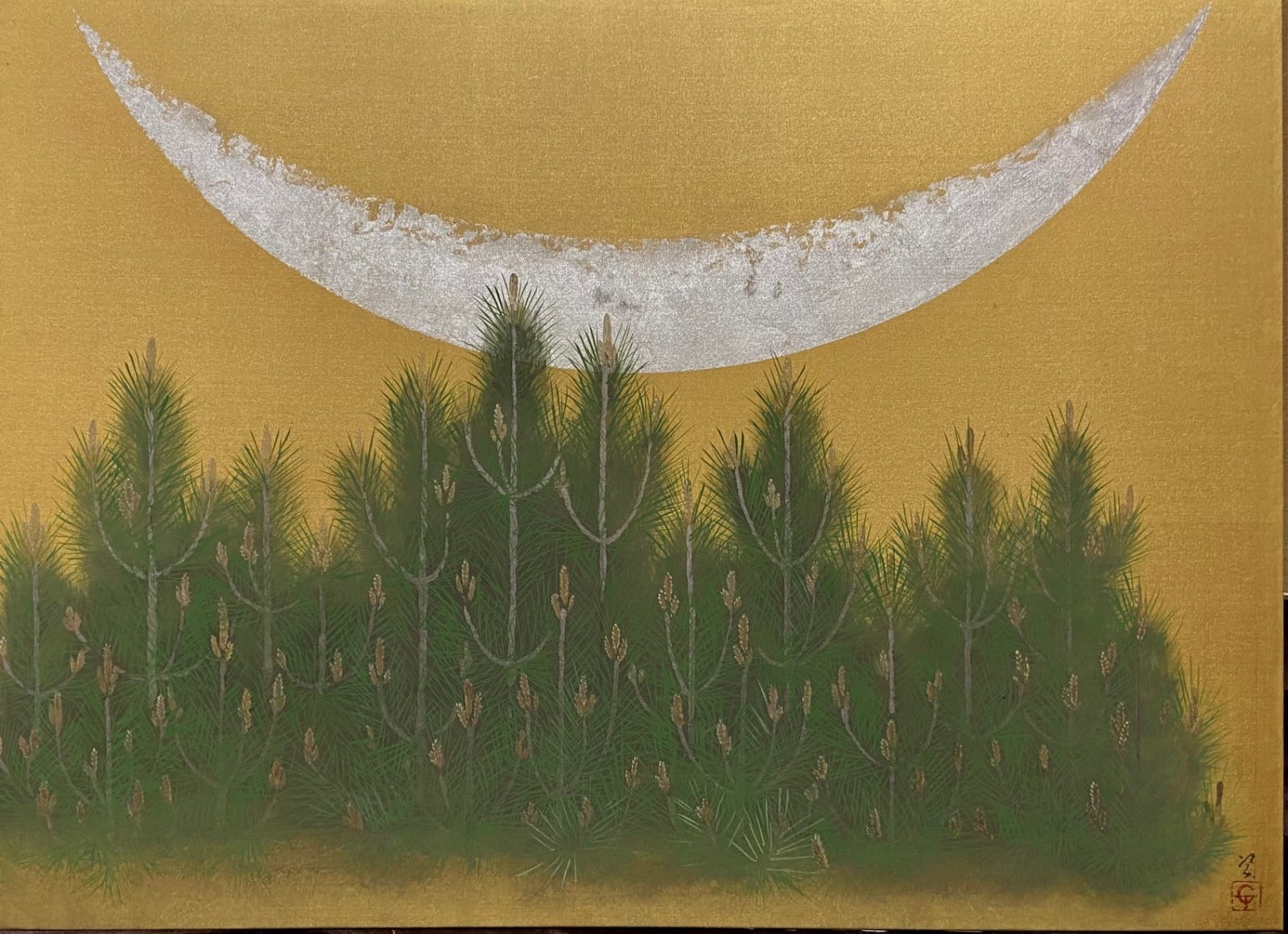 Ken Matsubara, Gilded "Mikazuki" Crescent Moon 朏 , 2022