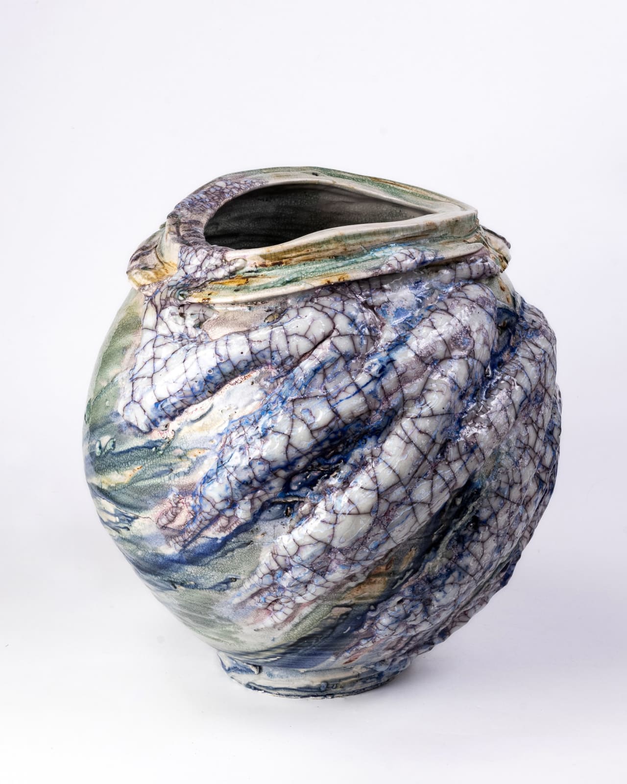 Kodai Ujiie, White Glaze Lacquer Jar - 漆貫入彩白磁大壺, 2023