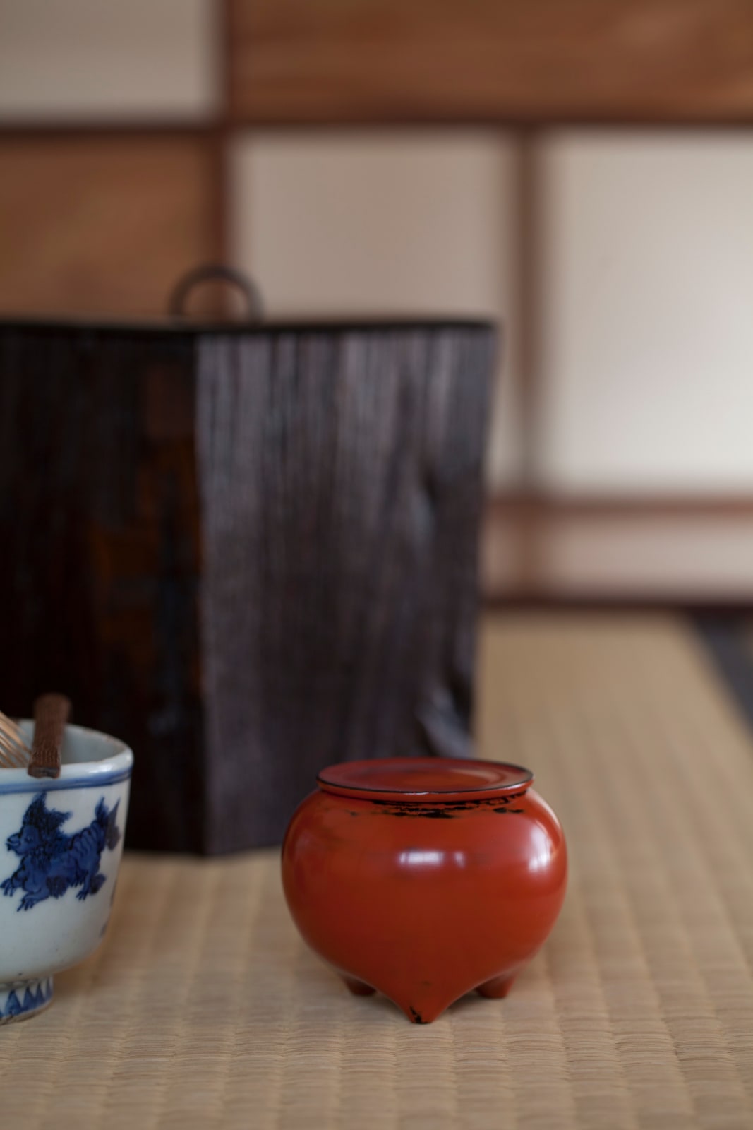 Jihei Murase, Three-Legged Negoro Tea Container with Lid, 2022