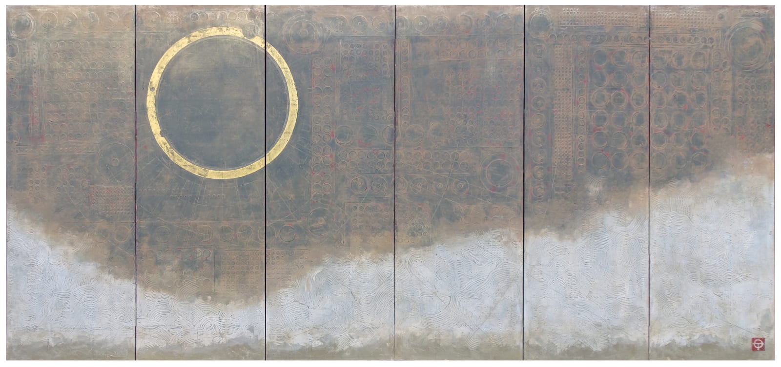 Ken Matsubara, "Yo" Yang - 暘 (Six-panel Byōbu Screen), 1996