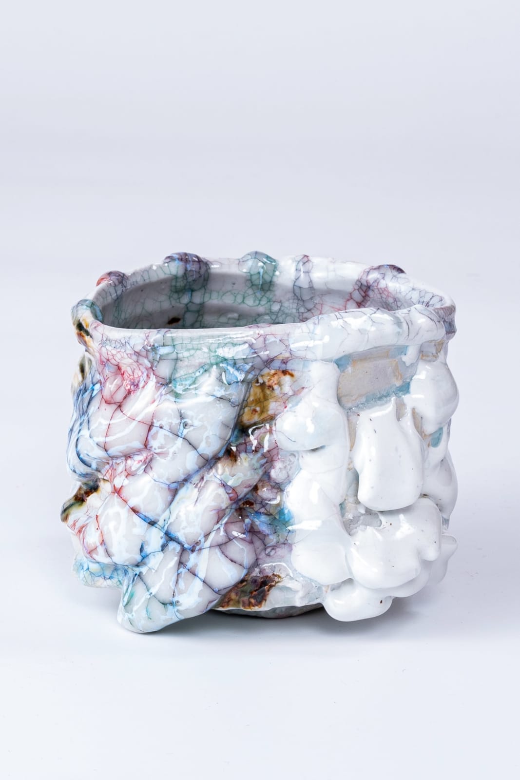 Kodai Ujiie, White Glaze Lacquer Tea Bowl　漆貫入彩白釉茶盌, 2025