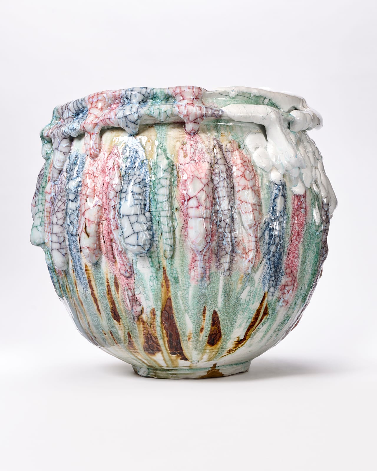 Kodai Ujiie, White Glaze and Lacquer Large Jar - 漆貫入彩白釉大壺, 2023