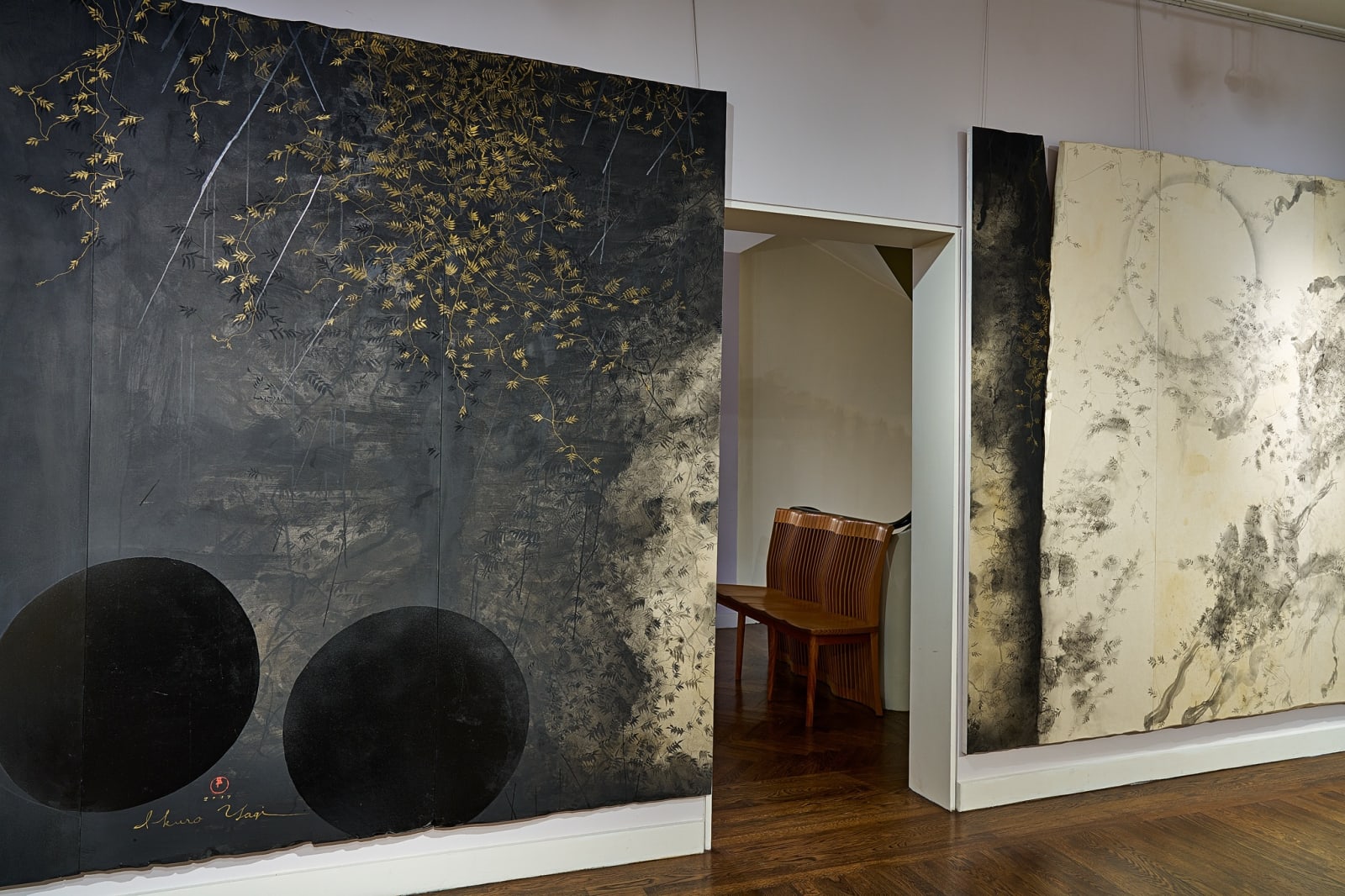 Ikuro Yagi, Landscape with the Sun and Moon 日月山水図, 2017