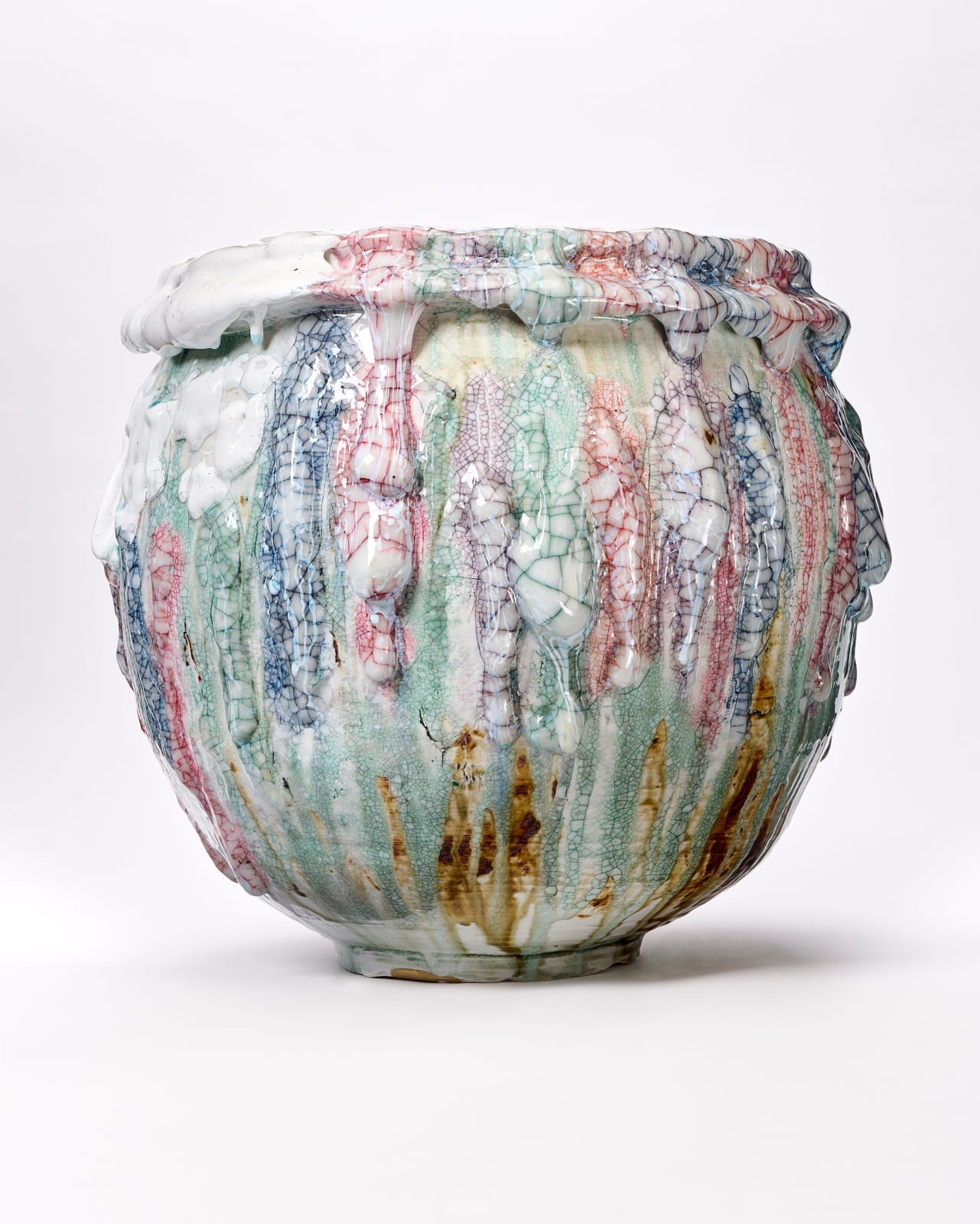 Kodai Ujiie, White Glaze and Lacquer Large Jar - 漆貫入彩白釉大壺, 2023