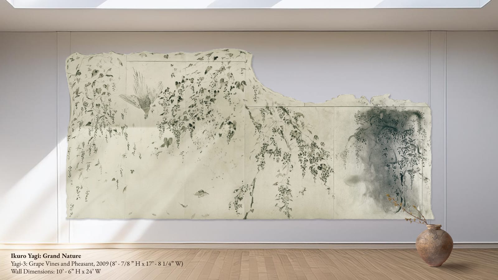 Ikuro Yagi, Grape Vines and Pheasant 葡萄雉図, 2009