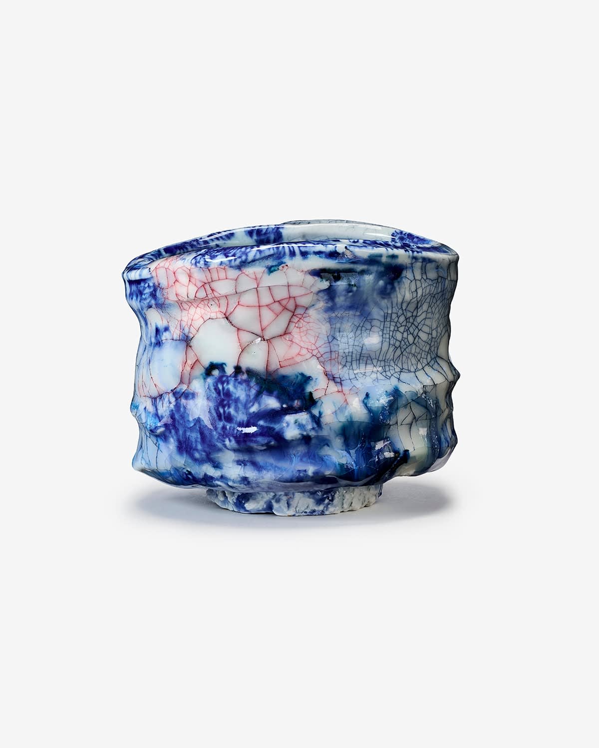 Kodai Ujiie, Blue and White Lacquer Tea Bowl 漆貫入彩染付茶盌, 2024