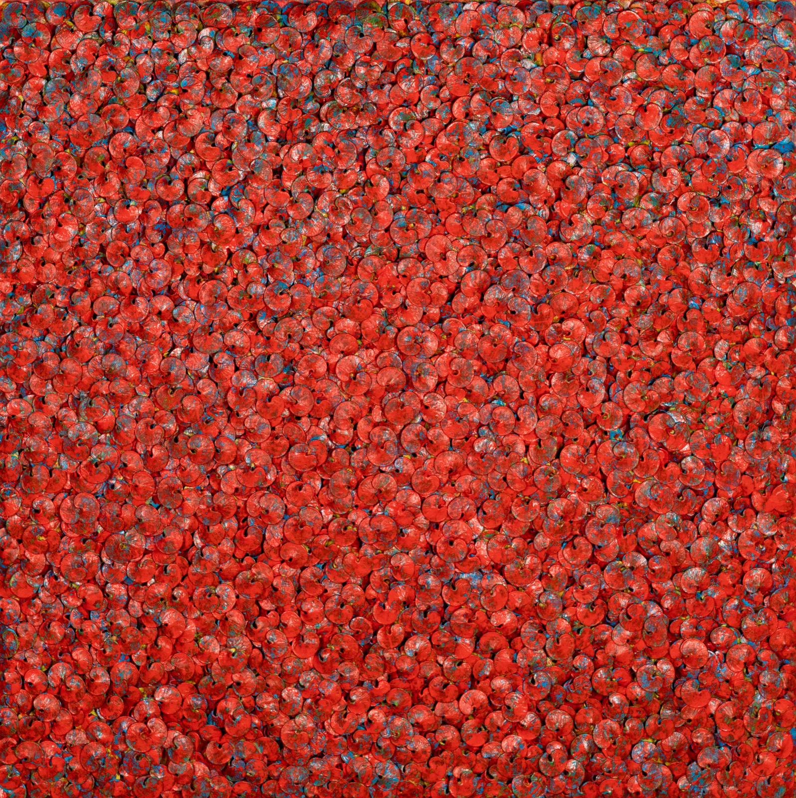 KAKU, "Untitled" (Wire, Washi, Paint) -「無題」(25号 螺旋・彩色赤)