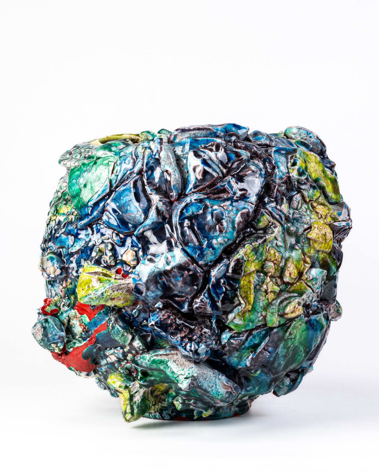 Kodai Ujiie, Oribe Lacquer Jar - 織部漆朱塗大壺, 2023