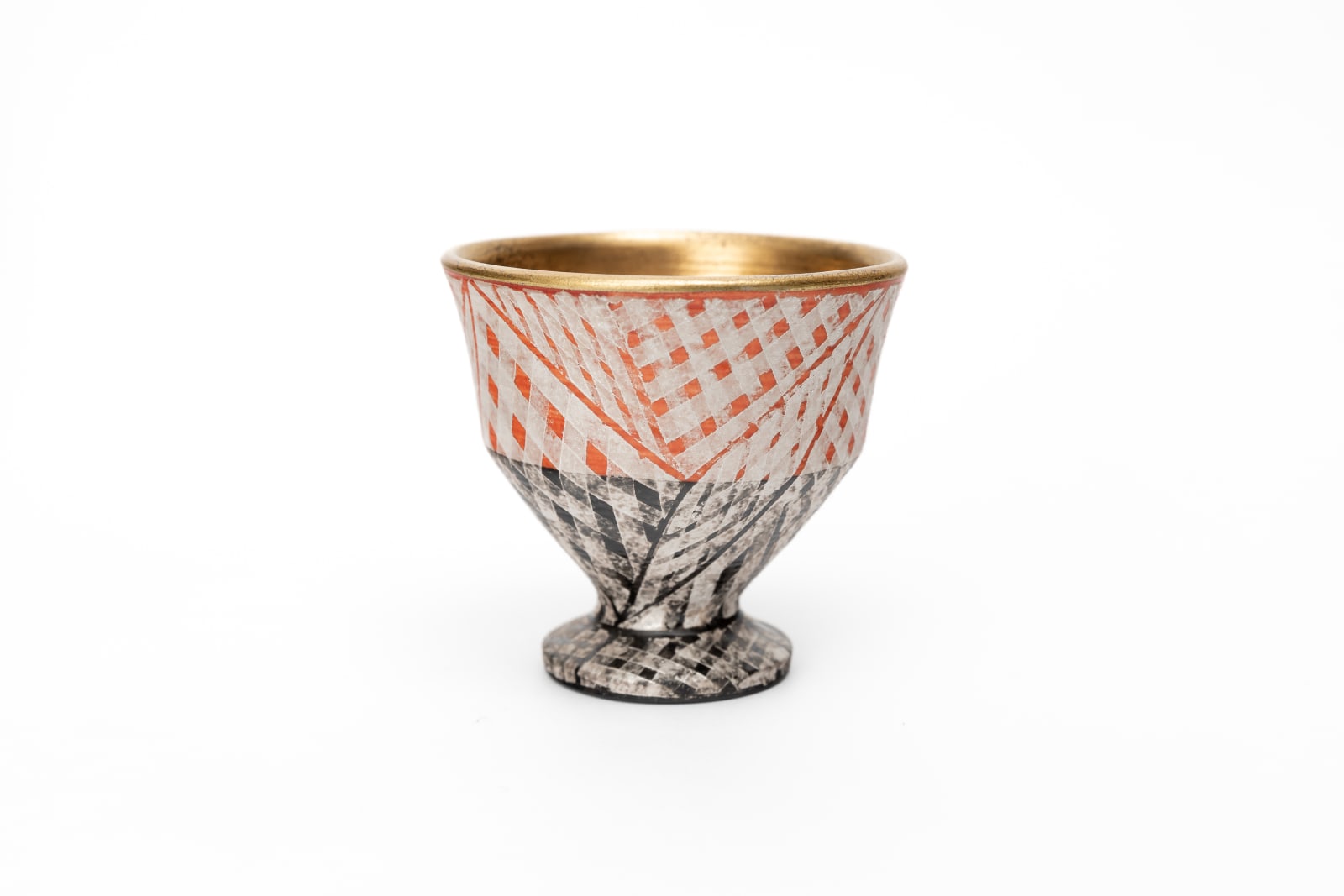 Masahiro Maeda, Tall-Foot Sake Cup in Layered Glazes 色絵高杯, 2025