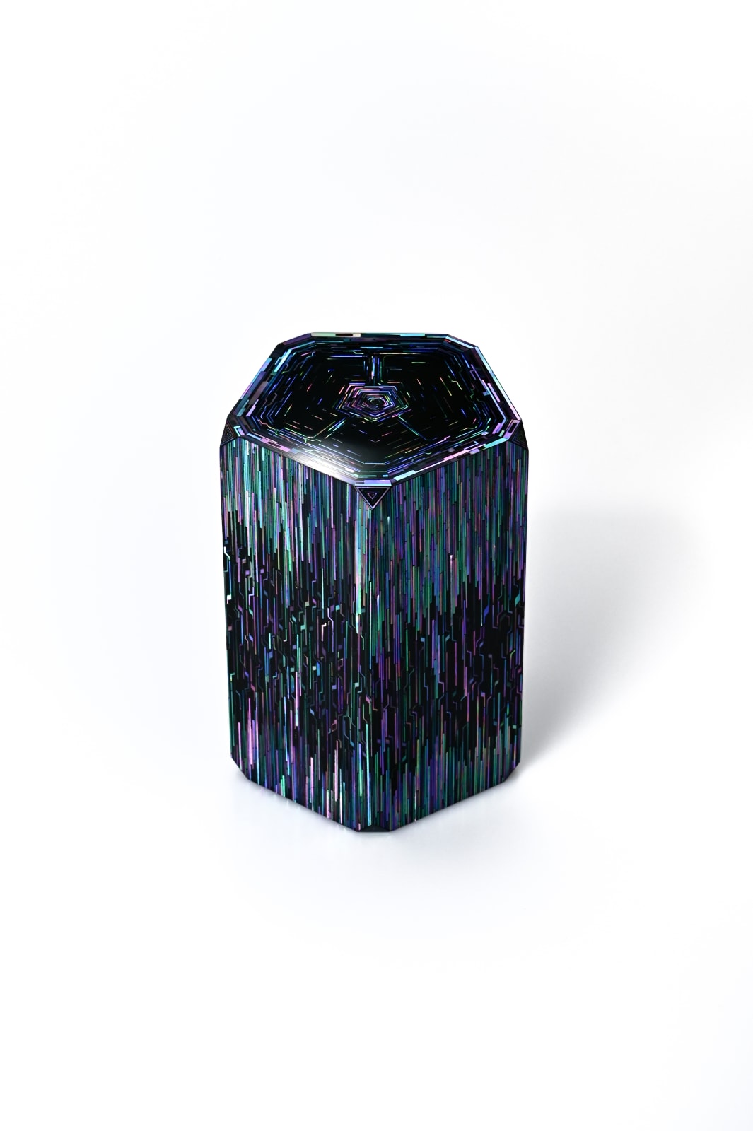 Terumasa Ikeda, "Data Tunnel” Pentagonal Tea Caddy - 電光五角中次, 2023
