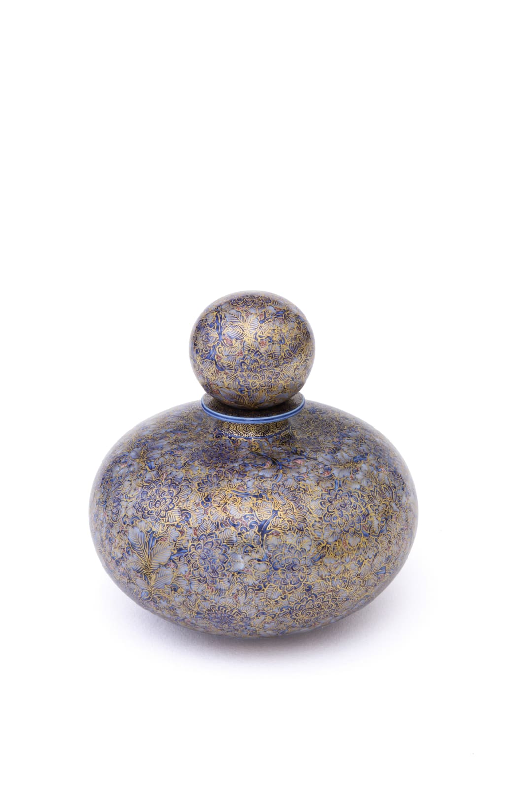Yuki Hayama, Perfume Bottle: Chrysanthemum and Miru Aquatic plants with Gold glaze