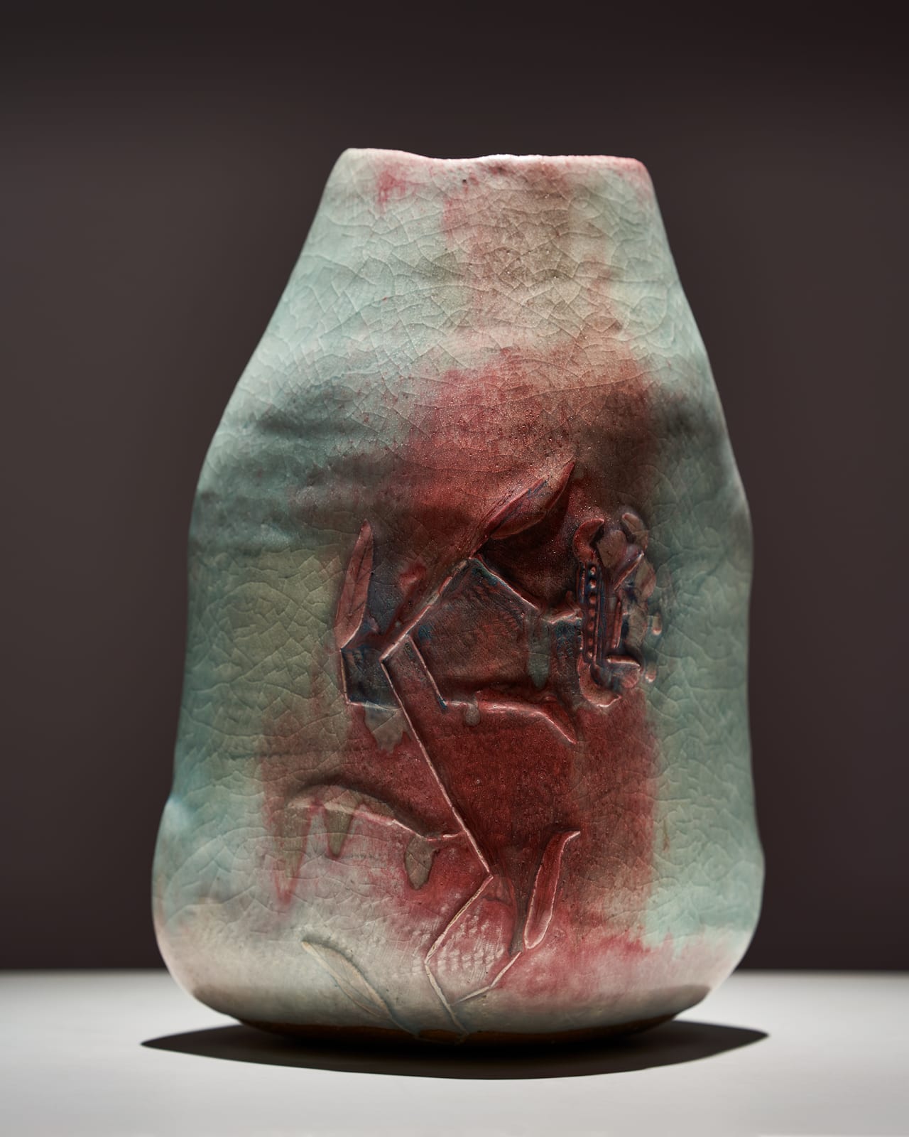 Shin Fujihira, Cinnabar Pot, 1980