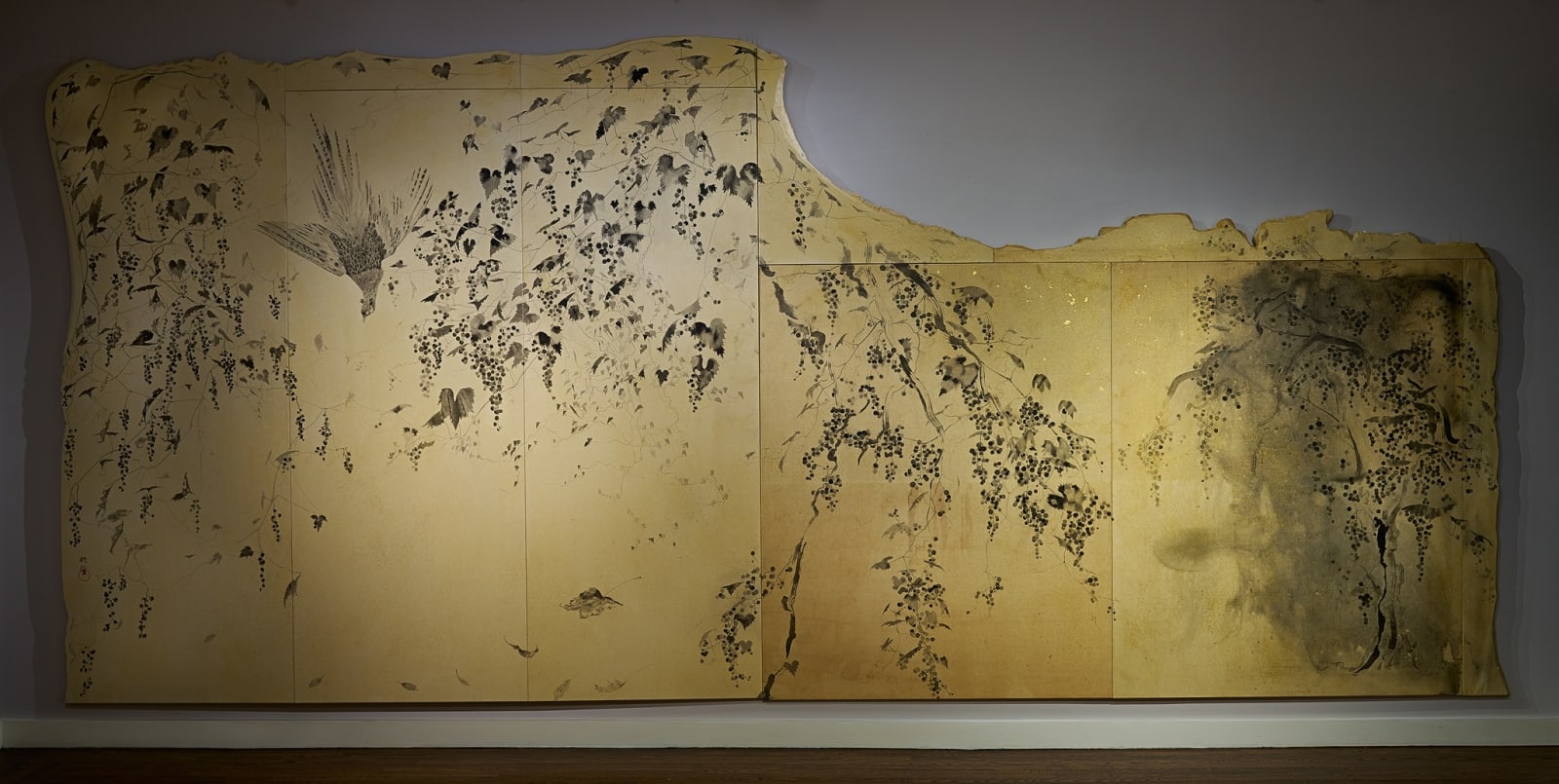 Ikuro Yagi, Grape Vines and Pheasant 葡萄雉図, 2009