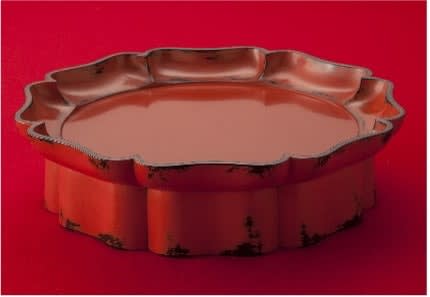 Jihei Murase, Carved-Flower Negoro Tray with Legs, 2022