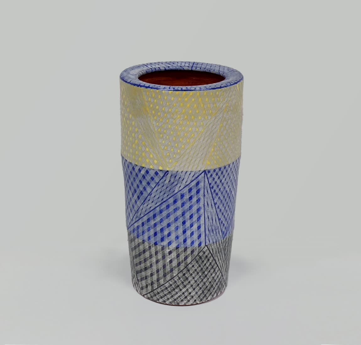 Masahiro Maeda, Vase in Layered Glazes and Overglaze Silver 色絵銀彩花入, 2024