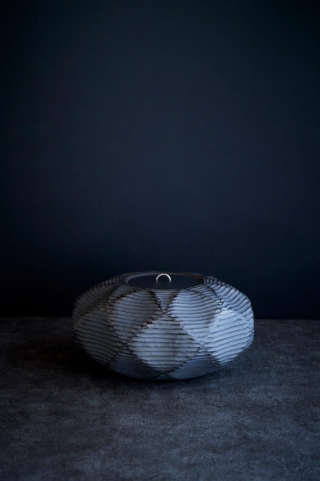 Jihei Murase, Diamond-Cut and Corrugated Silver Water Jar, 2022