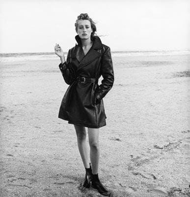 Peter Lindbergh, Marie-Sophie Wilson, fashion by Alaïa, Deauville, France, 1987