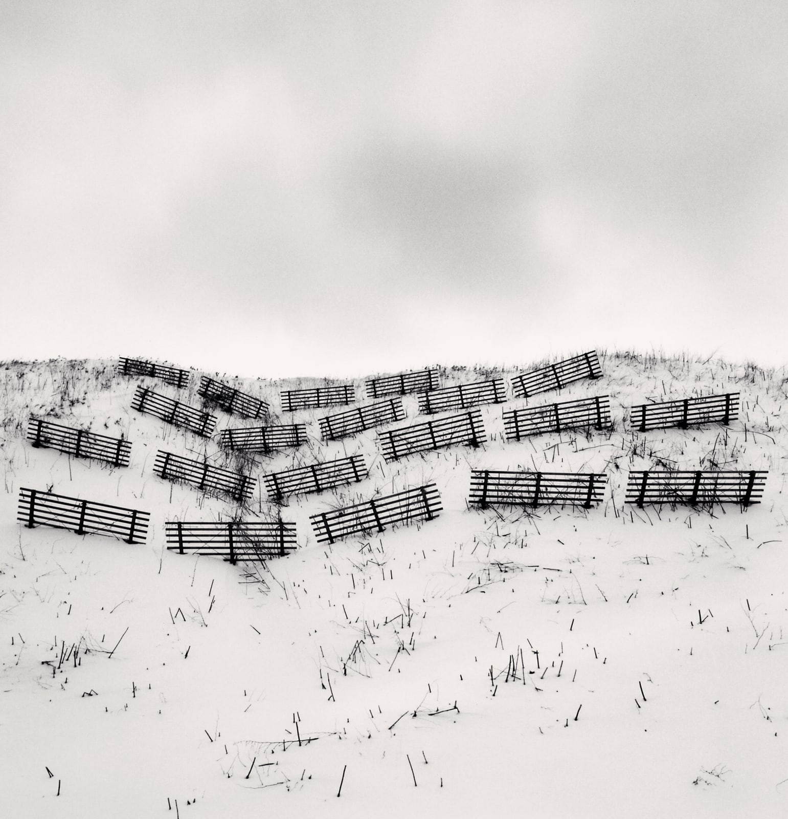 Michael Kenna, Twenty Fences, Obira, Hokkaido, Japan, 2004