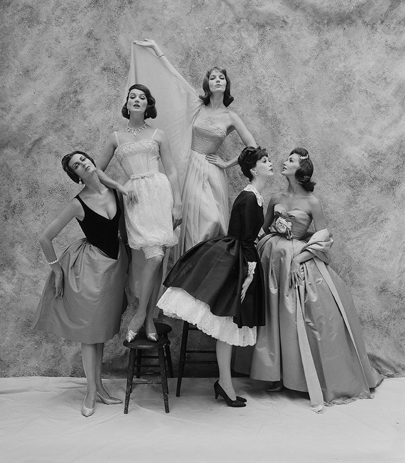 William Helburn, Brilliant Dresses, Carmen Dell ´Orefice, Betsy Pickering, Joanna McCormick, Dovima and Janet Randy, 1958