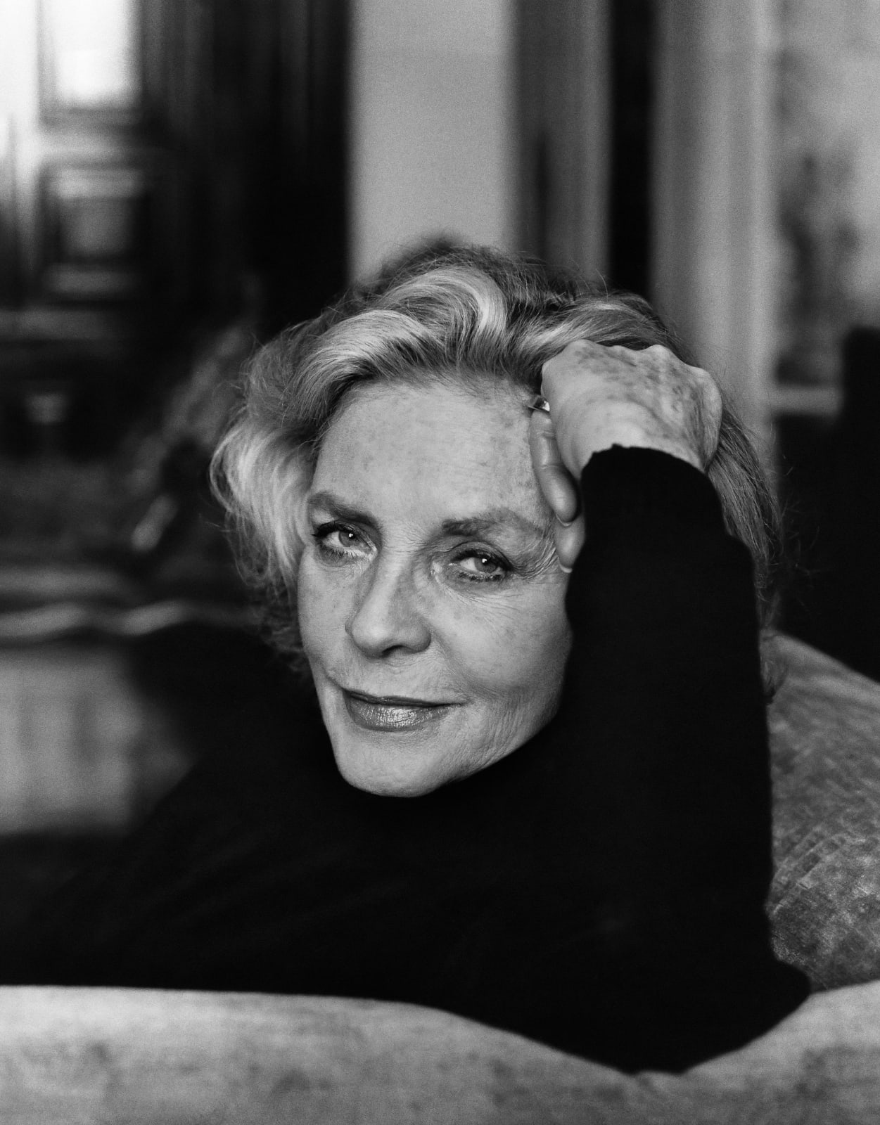 Marc Hom, Lauren Bacall at home in the Dakota Building, New York City, USA, 1996