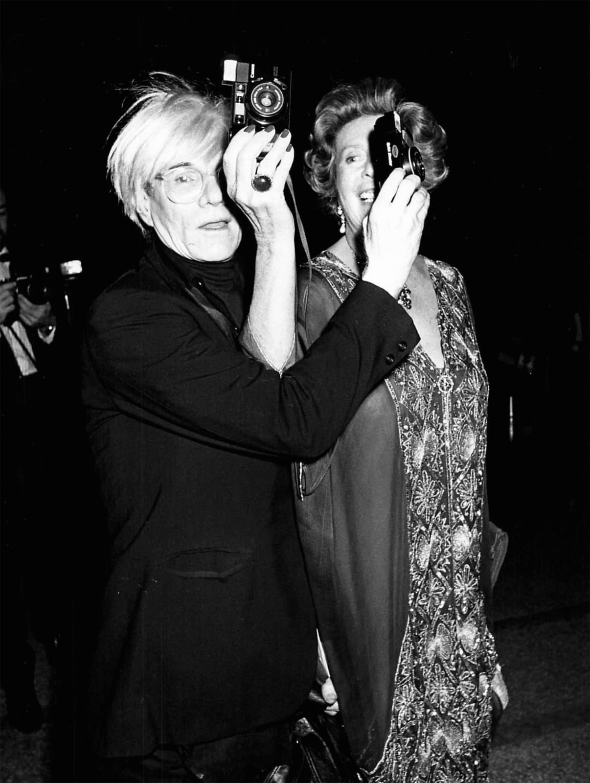 Ron Galella, Andy Warhol and Princess "Manni" Sayn-Wittgenstein-Sayn at Diana Vreeland´s 14th annual costume exhibit, Metropolitan Museum of Art, New York City, November 9, 1985