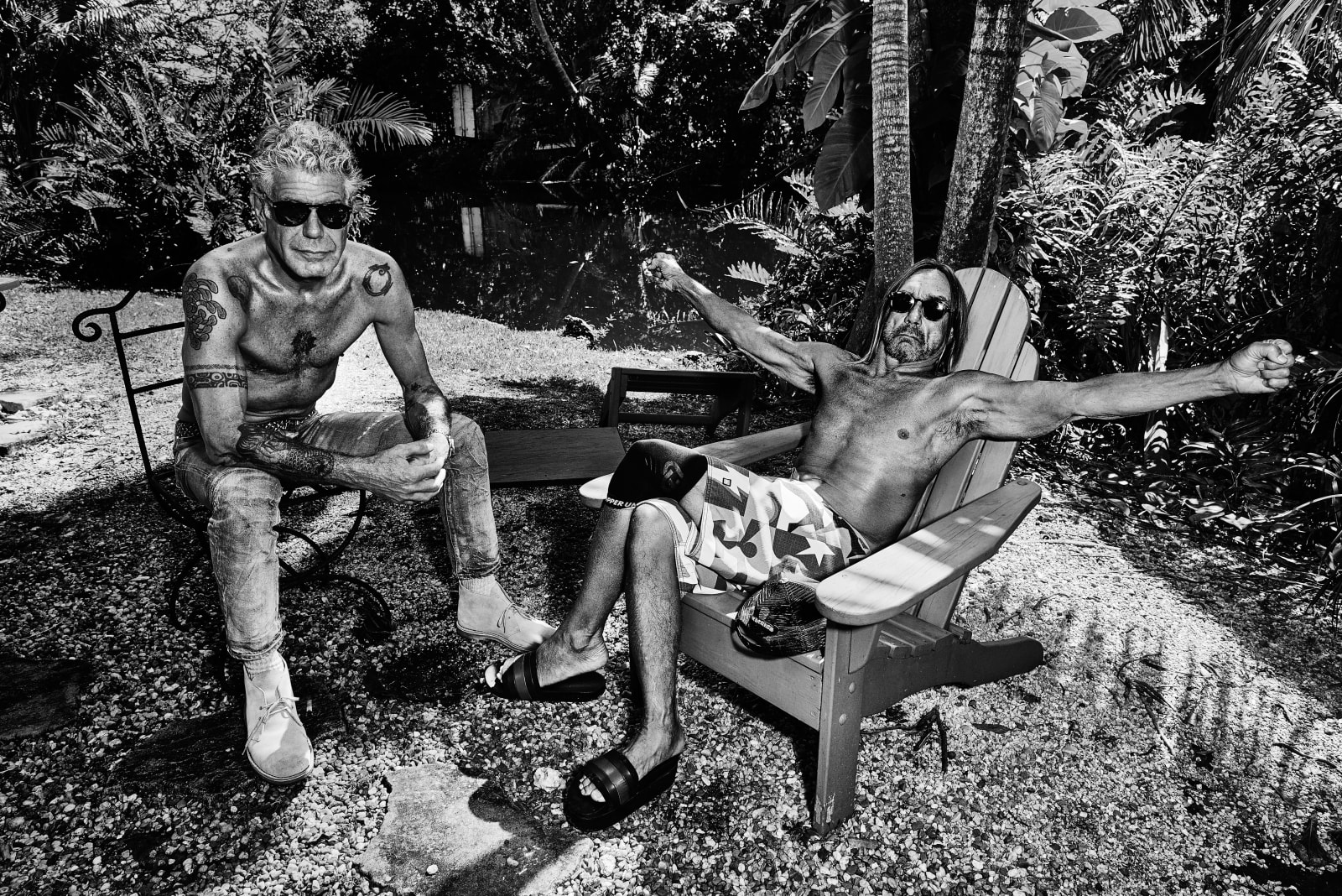 Max Vadukul, Iggy Pop and Anthony Bourdain, Miami, 2017