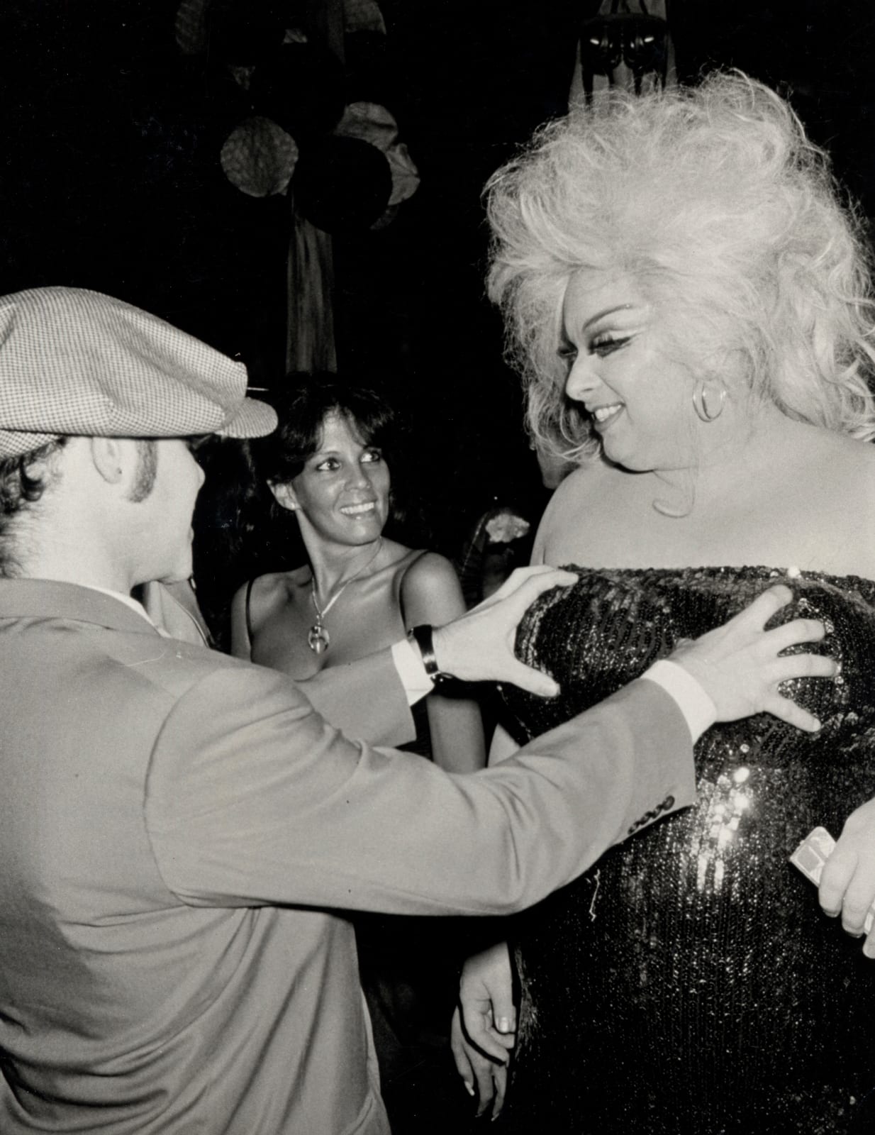 Ron Galella, Elton John & Divine attend "Grease" Premiere Party at Studio 54, New York City, June 13, 1978