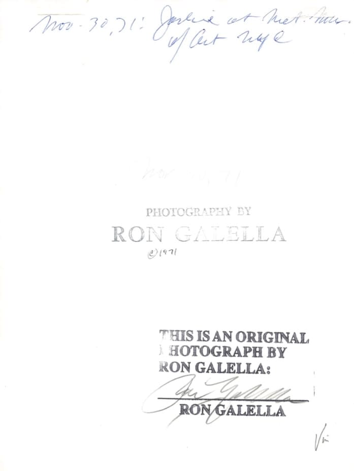 Ron Galella, Jackie, November 30, 1971