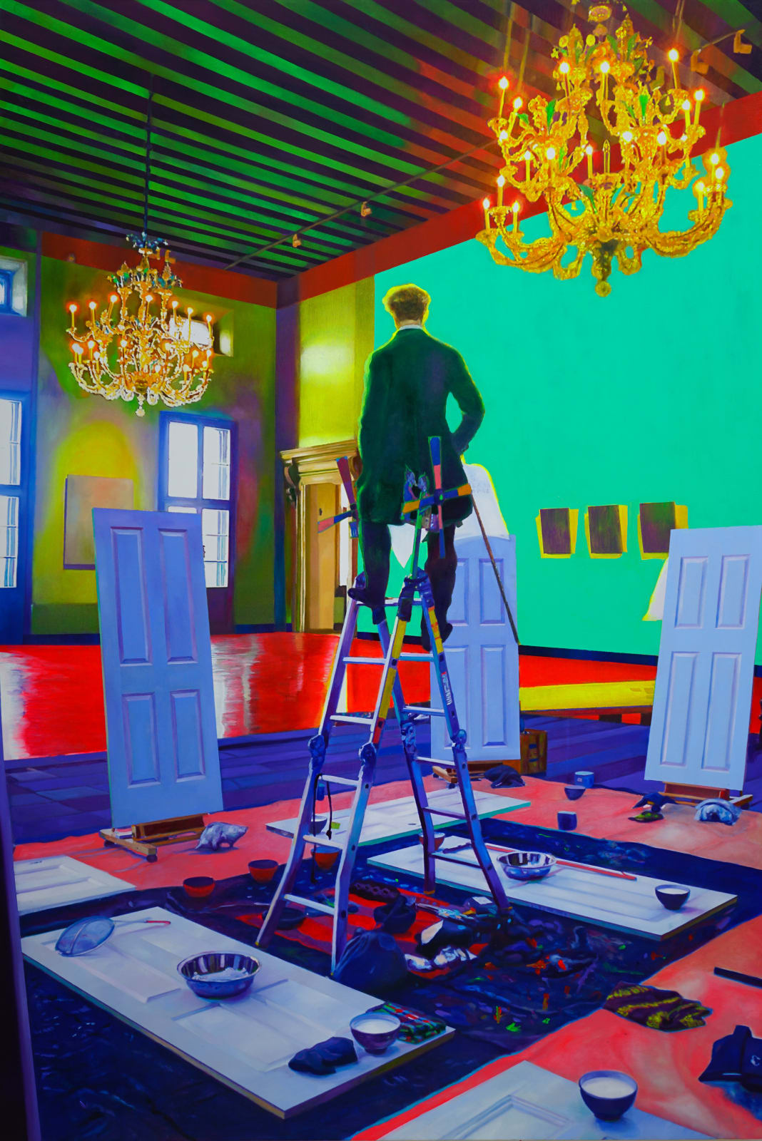 Zico Albaiquni, Wanderer above the sea of institution, 2022