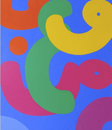 Arahmaiani, Song of Rainbow in Blue II, 2019