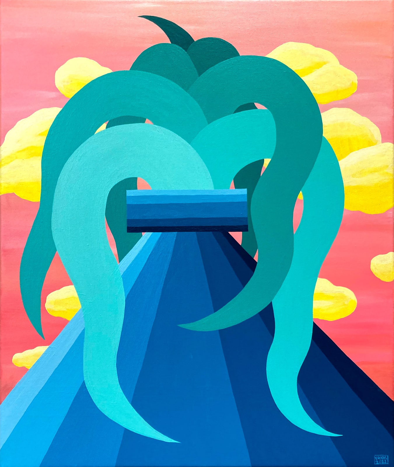 Yaikel, Jarrón Pirámide Azul, 2022