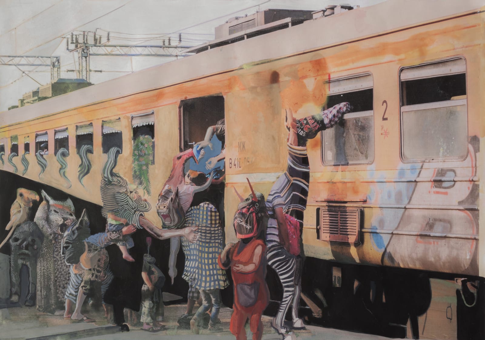 Rokni Haerizadeh, The Sun Shines on a Graveyard and a Garden Alike, and the Rain a Loyal Man from a Traitor Knows Not, 2015-17