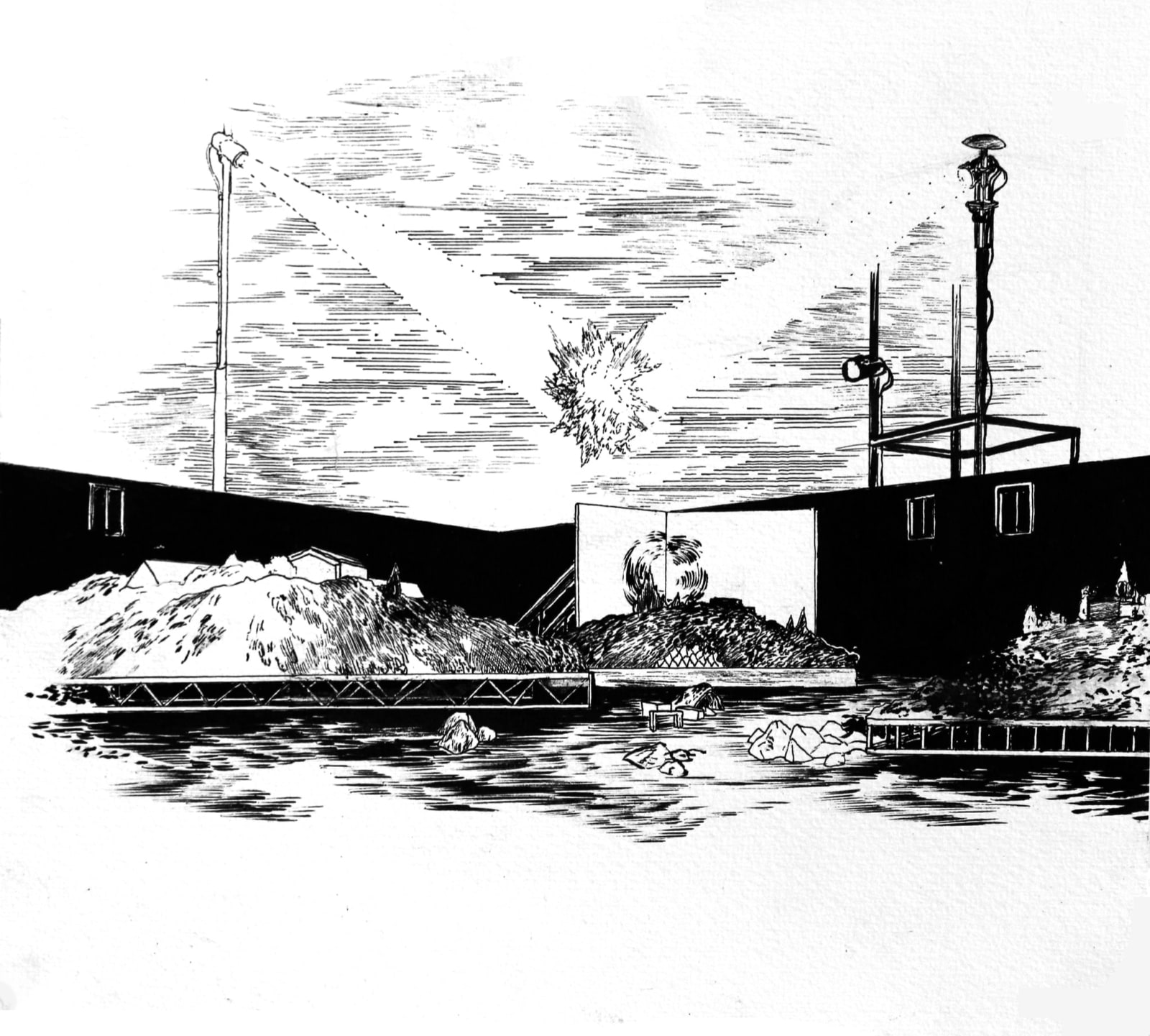 Abdelkader Benchamma, Blue Beam G - From Inside, 2013