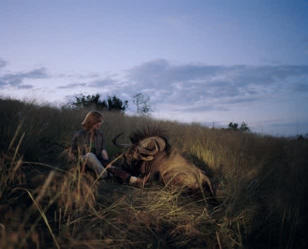 David Chancellor, Huntress with Wildebeest, Namibia