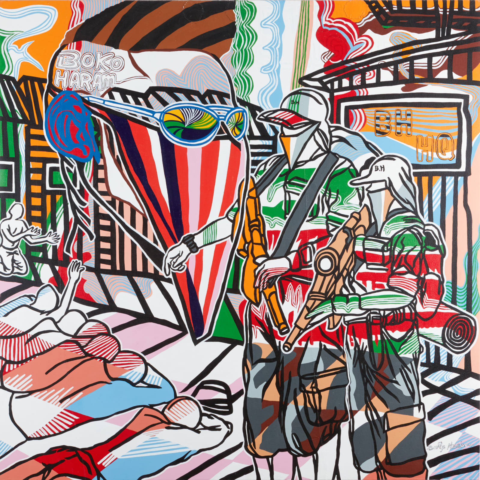 Boris Nzebo, Blood on the Painting, 2016